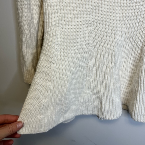 Banana Republic V-Neck Fluted Cotton Cashmere Sweater Sz XS - Picture 2 of 6